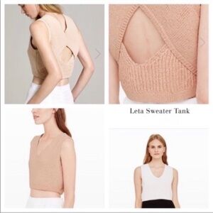Club‎ Monaco crochet knit Cropped Sleeveless v-neck open back Sweater Tank